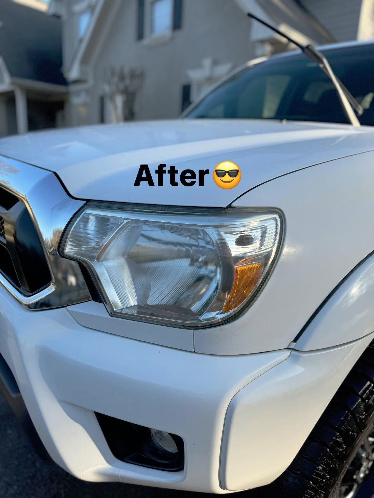 After detailing by MaddStripez Detailing — Headlight restoration — cloudy & yellowed back to crystal clear